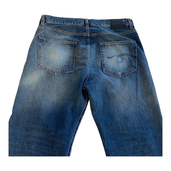 R13 Blue Straight Leg Distressed Jeans - Picture 5 of 8